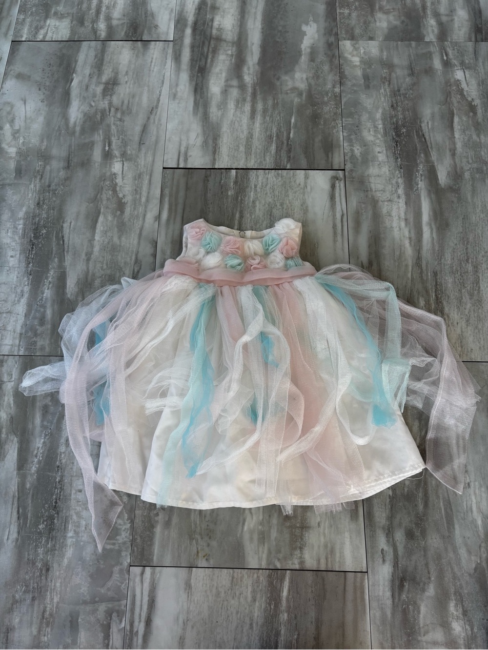 Biscotti Collection Baby Girl 12 Month Dress Tulle Layered Formal Blue Pink